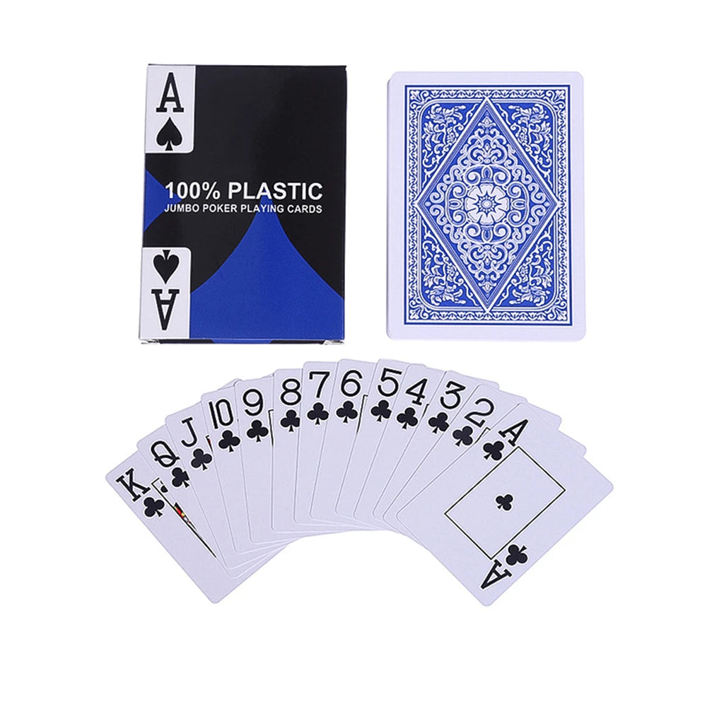 Texas Hold'em Waterproof Poker Set – 54PCS Large Print Plastic Playing Cards