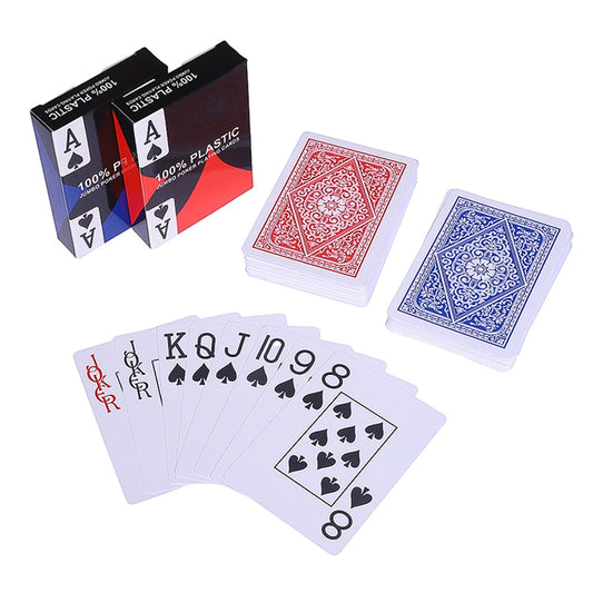 Texas Hold'em Waterproof Poker Set – 54PCS Large Print Plastic Playing Cards