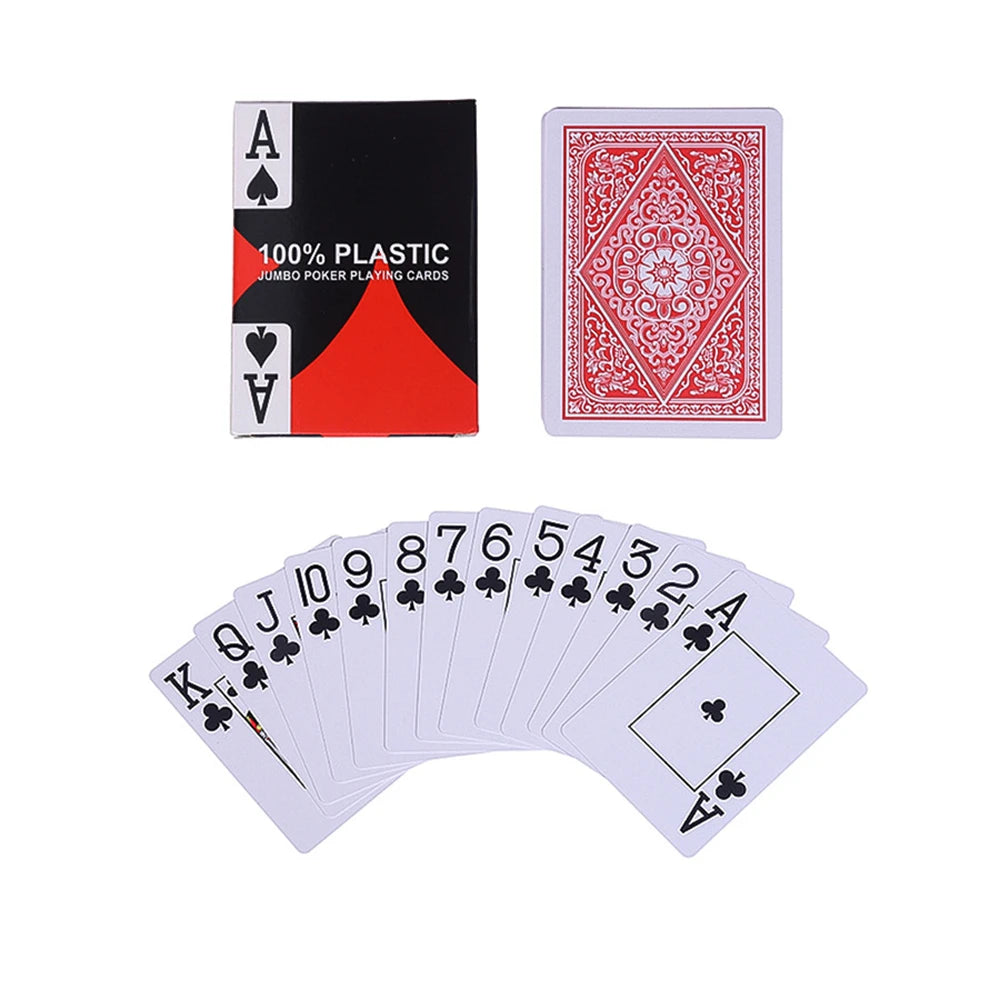 Texas Hold'em Waterproof Poker Set – 54PCS Large Print Plastic Playing Cards